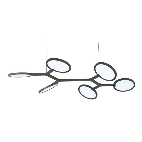 Kovacs P1951-L Bandalore 6 Light 32" Wide Led Abstract Chandelier - Coal