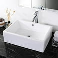 thumbnail image 1 of Koval Inc. Bathroom Rectangle Shape Porcelain Sink Overflow with Drain, 1 of 3