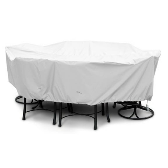 KoverRoos 11362 Weathermax Large High Back Dining Set Cover, White - 112 L x 88 W x 36 H in.