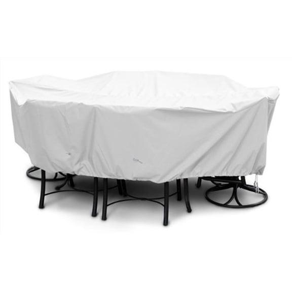 KoverRoos 11452 Weathermax X-Large Dining Set Cover, White - 132 L x 74 W x 28 H in.