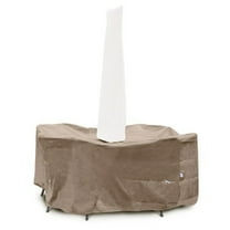 KoverRoos 31151 KoverRoos III 48 in. Round Table Dining Set Cover with umbrella hole, Taupe - 82 Dia x 28 H in.