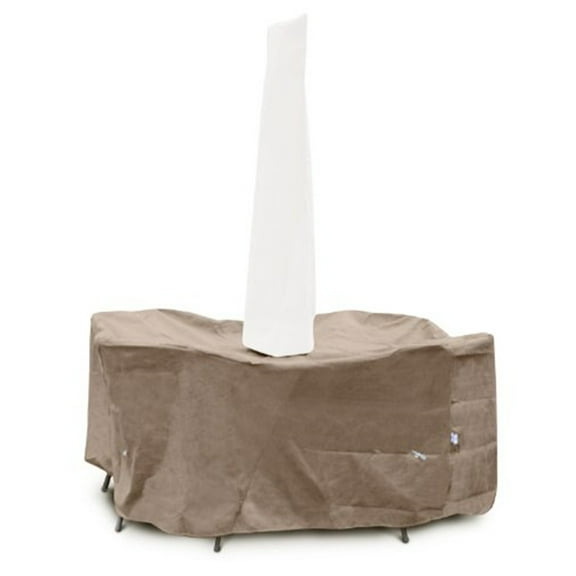 KoverRoos 31151 KoverRoos III 48 in. Round Table Dining Set Cover with umbrella hole, Taupe - 82 Dia x 28 H in.
