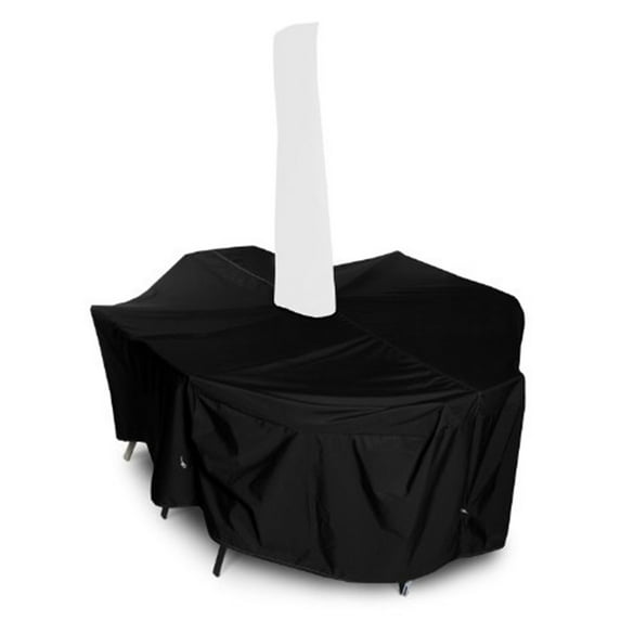 KoverRoos 71361 Weathermax Large High Back Dining Set Cover with umbrella hole, Black - 112 L x 88 W x 36 H in.