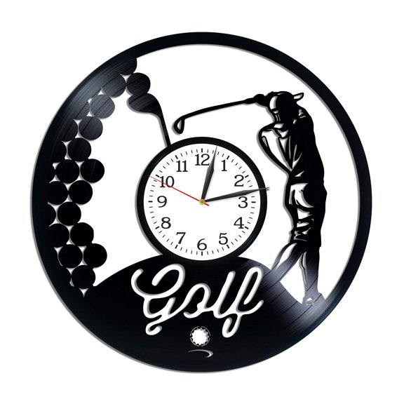 Kovides Golf Room Art Lp Vinyl Retro Record Wall Clock Exclusive Sport Gift Birthday Gift for Man Golf Clock Xmas Gift Idea for Fan Sport Art Wall Clock Modern A101
