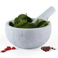 thumbnail image 1 of Koville African Natural Marble Mortar and Pestle Set, 7.1" Big Grinder Bowl for Guacamole, Salsa, Pill Crusher, Spice, Herb, Garlic, Nut, Heavy Duty Grinder for Kitchen, 1 of 7