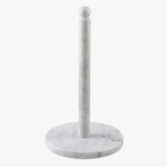 Koville Luxury Marble Paper Towel Holder, Stone Rod (Bianco Carrara)