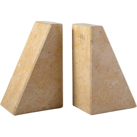 Koville Marble Bookends for Shelves, Large Bookends for Heavy Books, Non-Slip Heavy Duty Book Stopper for CD/Movies, Aesthetic Decorative Book Ends for Bookshelf Table Home Decor