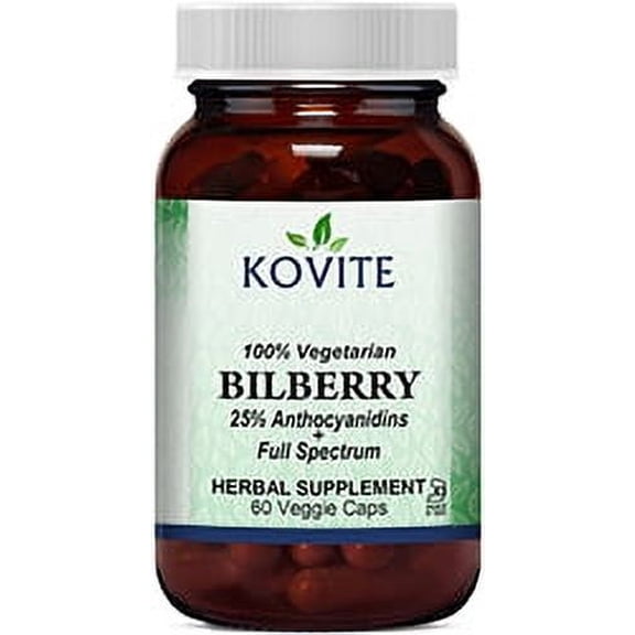 Kovite Kosher Bilberry Full Spectrum 300 mg - 60 Vegetable Capsules