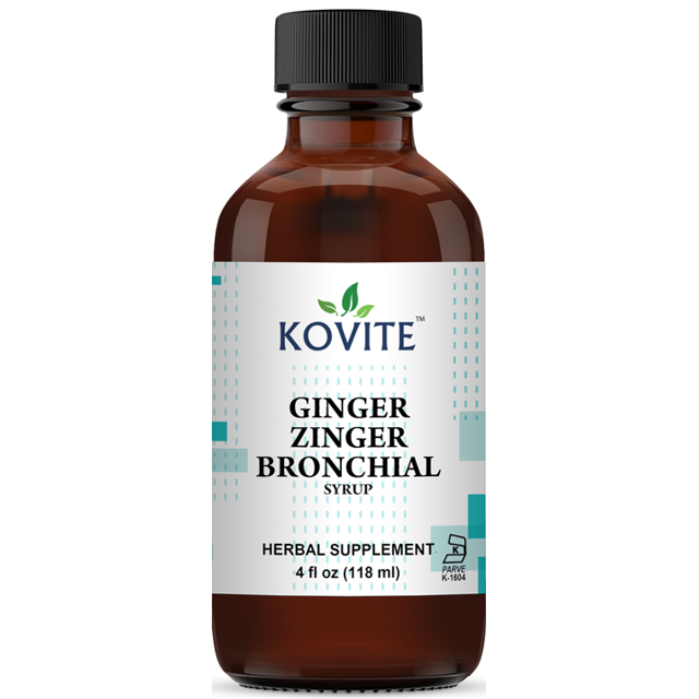 Kovite Kosher Ginger Zinger Bronchial Syrup Alcohol Free 4 oz
