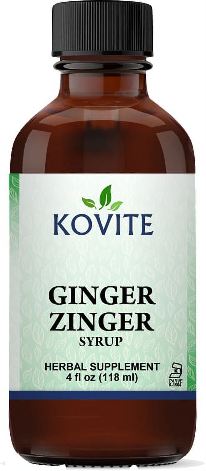Kovite Kosher Ginger Zinger Syrup Alcohol Free 4 oz.