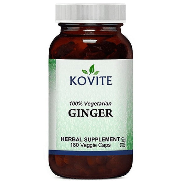 Kovite Kosher Organic Ginger 1000 mg Per Serving - 180 Vegetable Capsules