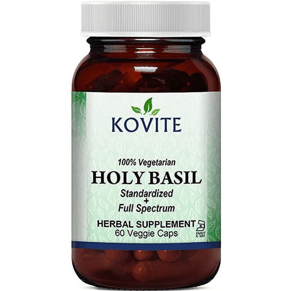 Kovite Kosher Standardized + Full Spectrum Holy Basil 450 mg  - 60 Vegetable Capsules