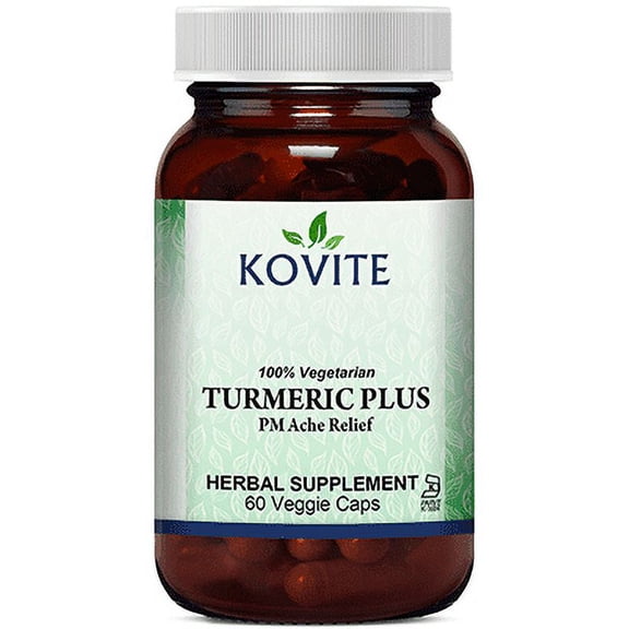 Kovite Kosher Turmeric Plus PM - 60 Vegetable Capsules