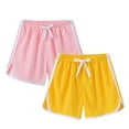 thumbnail image 1 of Kovlvoll 2pc Toddler Baby Girls Clothes Summer Shorts Drawstring Elastic Waist Loose Casual Workout Short Pants, 1 of 6