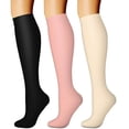 thumbnail image 1 of Kovlvoll 3 Pairs Socks for Women Cotton Comfy High Support Cycling Athletic Hiking Running Outdoor Warm Stockings, 1 of 2