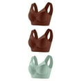 thumbnail image 1 of Kovlvoll 3pc Bras for Women Plus Size No Steel Ring Full Coverage Gathered Thin Lace Patchwork Solid Color Sport Bra, 1 of 2