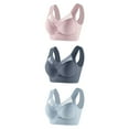 thumbnail image 1 of Kovlvoll 3pc Seamless Bras for Women Plus Size Wireless No Underwire Push up Gathering Full Coverage Everyday Bra, 1 of 3