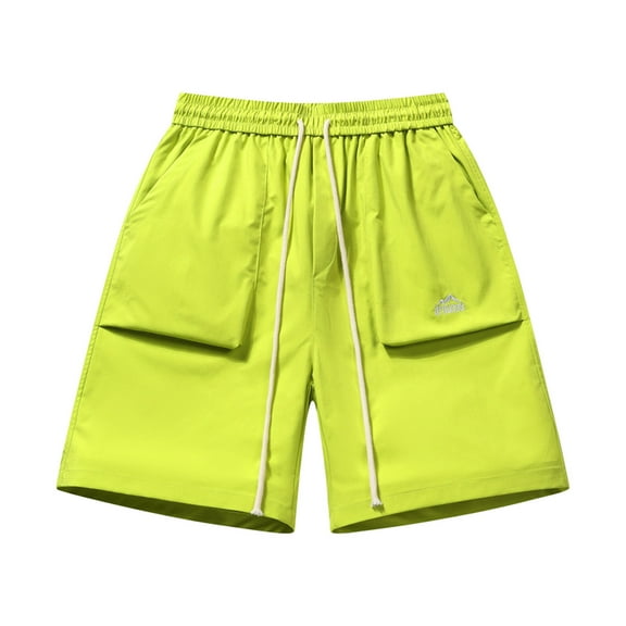 Kovlvoll Athletic Shorts for Men Elastic Waist Drawstring Summer Lightweight Breathable Workout Shorts with Pockets