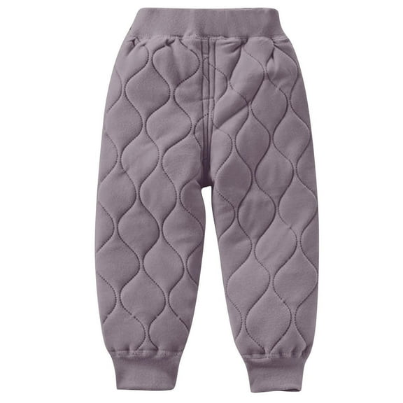 Kovlvoll Baby Boy Girls Clothes Winter Pants Elastic High Waisted Cotton Fleece Linen Thick Warm Loungewear Pant