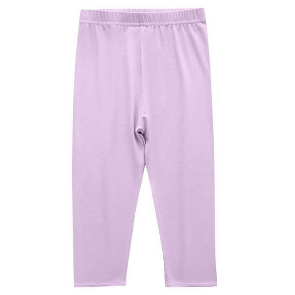 Kovlvoll Baby Clothes Girl Boy Capris Cotton Elastic High Waist Solid Color Thin Comfy Loungewear Pajamas Cropped Pants