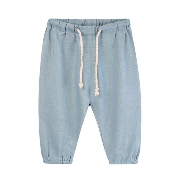 Kovlvoll Baby Clothes Pants Lightweight Casual Cinch Bottom Drawstring Elastic Waisted Solid Color Boys Girls Pant