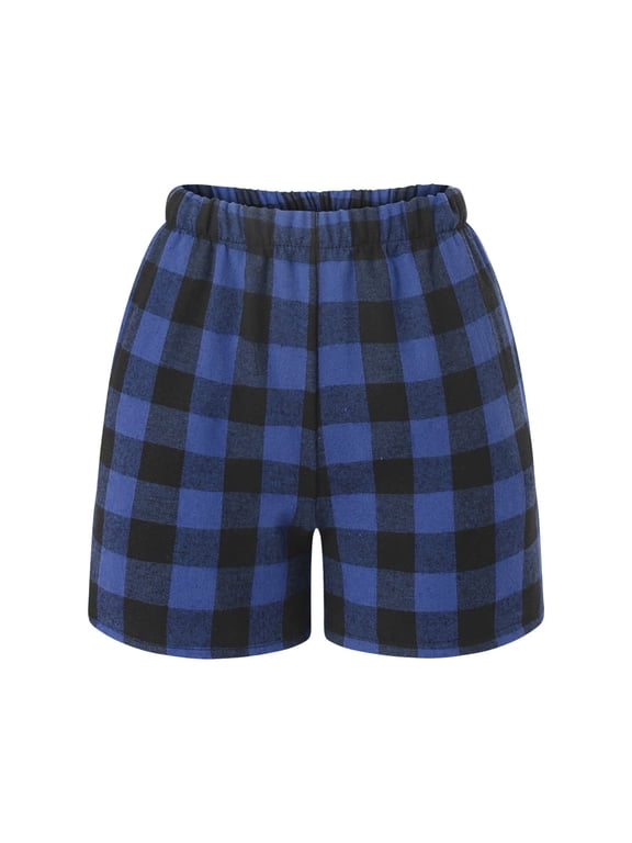 Baby Girl Boy Summer Clothes Plaid Shorts Wide Leg Elastic Waisted Toddler Casual Shorts with Pockets
