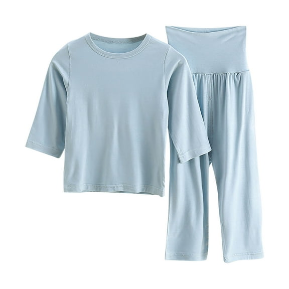 Kovlvoll Baby Girls Boys Clothes Pajamas Sets 2 Piece Long Sleeve Tops with High Waist Wide Leg Pants Sleepwear Outfit