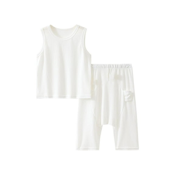 Kovlvoll Baby Girls Boys Clothes Summer Pajamas Sets Crewneck Sleeveless Tank Tops with Pants Casual Home Newborn Set