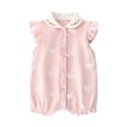 thumbnail image 1 of Kovlvoll Baby Girls Clothes Summer Rompers Button Crewneck Ruffle Sleeveless Thin Comfy Newborn Girl Jumpsuit, 1 of 3