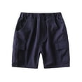 thumbnail image 1 of Kovlvoll Boys Clothes Summer Shorts Elastic Waisted Wide Leg Solid Color Casual Kids Short Pants with Pockets, 1 of 3