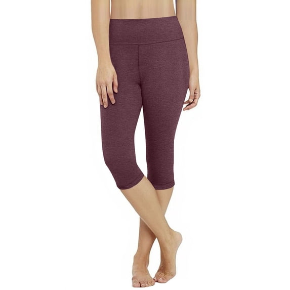 Kovlvoll Capri Leggings for Women Summer High Waisted Solid Color Slim Fitting Yoga Gym Capris Pants