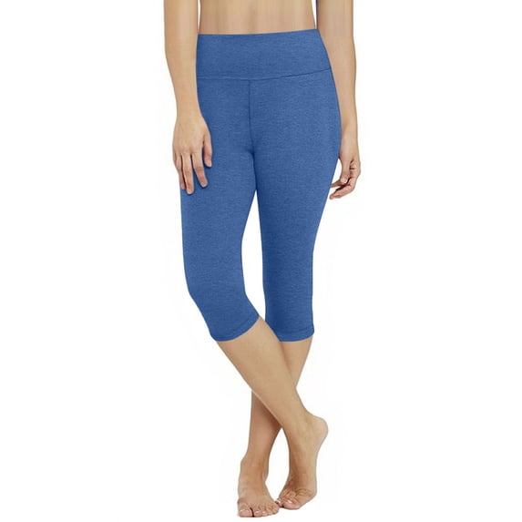 Kovlvoll Capri Leggings for Women Summer High Waisted Solid Color Slim Fitting Yoga Gym Capris Pants