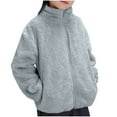 thumbnail image 1 of Kovlvoll Children's Clothes Teen Girls Jackets Fall Winter Fuzzy Thick Warm Zipper Long Sleeve Tops Unisex Casual Coat, 1 of 4