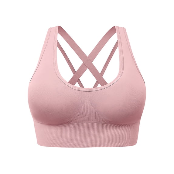 Kovlvoll High Support Sports Bras for Women Seamless No Underwire Crisscross Back Athletic Running Yoga Workout Bra