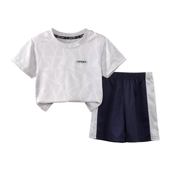 Kovlvoll Infant Boys Girls Clothes Sets Crewneck Short Sleeve T-Shirts with Wide Leg Shorts Casual Workout Outfits