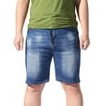 thumbnail image 1 of Kovlvoll Jean Shorts Men Summer Fashion Plus Size Stretch Drawstring Waist Lightweight Casual Denim Pants with Pockets, 1 of 6