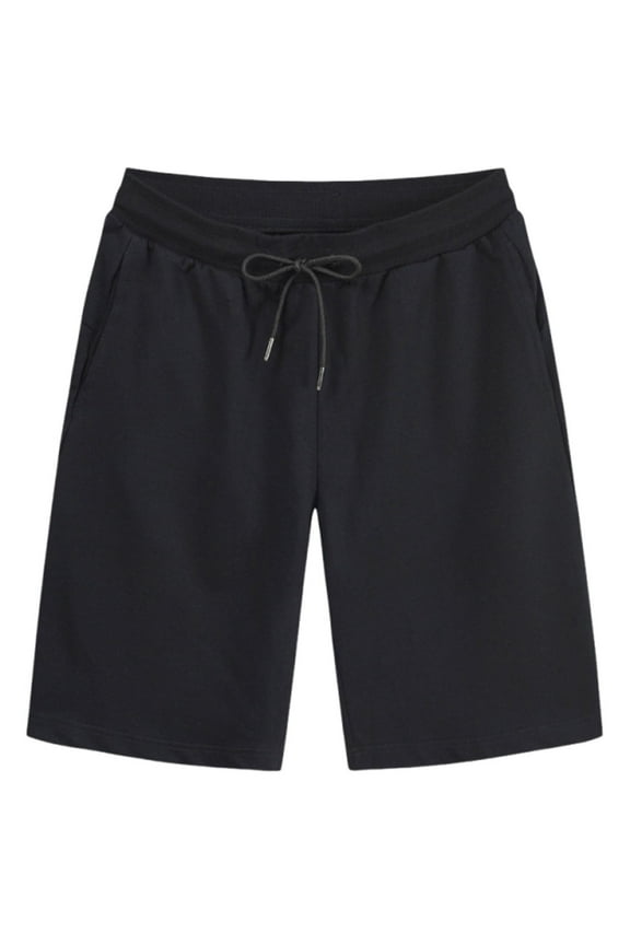 Mens Shorts Summer Loose Casual Wide Leg Drawstring Elastic Waist Workout Running Knee Shorts with Pockets