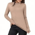 thumbnail image 1 of Kovlvoll Long Sleeve Tops for Women Crewneck Fleece Lined Warm Basic Layer T Shirts Fall Winter Comfy Homewear Undershirt, 1 of 7