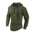 thumbnail image 1 of Kovlvoll Men's Hoodies Drawstring Lightweight Casual Slim Fitted Workout Athletic Tops Long Sleeve Hooded Sweatshirts, 1 of 5