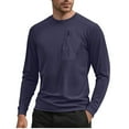 thumbnail image 1 of Kovlvoll Men's Long Sleeve Shirts Crewneck Lightweight Casual Athletic T-Shirt Loose Quick Dry Workout Base Tee Tops with Pockets, 1 of 5