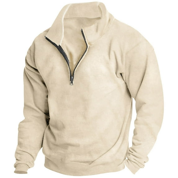 Kovlvoll Men's Sweatshirts Long Sleeve Half Zipper Tops Loose Casual Outdoor Athletic Workout Pullover Top