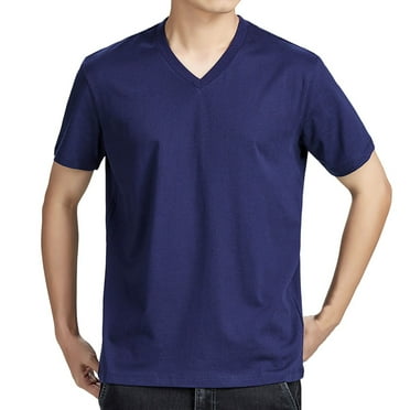 Kovlvoll Men's T-Shirts Lightweight Casual Cotton Comfy V Neck Short Sleeve Loose Solid Color Summer Basic Tees Shirt