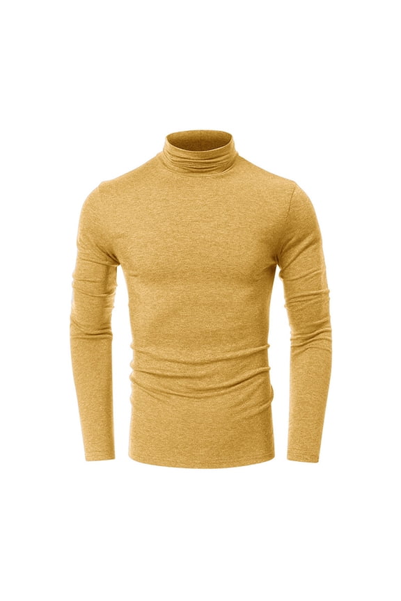 Mens Long Sleeve Shirts High Neck Lightweight Casual Comfy Base Layer Tops Fall Homewear Slim Fitted Bottom Shirt