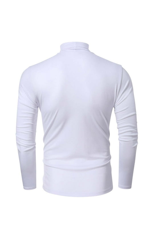 Mens Long Sleeve Shirts High Neck Lightweight Casual Comfy Base Layer Tops Fall Homewear Slim Fitted Bottom Shirt