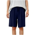 thumbnail image 1 of Kovlvoll Mens Shorts Elastic Waist Drawstring Summer Loose Casual Comfy Loungewear Pajama Knee Shorts, 1 of 7