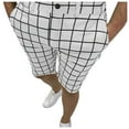 thumbnail image 1 of Kovlvoll Mens Shorts Summer Fashion Plaid Casual Button Zipper Waisted Suit Shorts with Pockets, 1 of 6