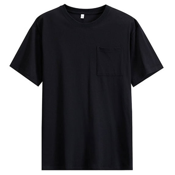 Kovlvoll Mens T-Shirts Cotton Soft Comfy Crewneck Short Sleeve Basic Tees Loose Casual Solid Color Shirt with Pockets