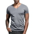 thumbnail image 1 of Kovlvoll Mens T Shirts V Neck Short Sleeve Summer Fashion Loose Casual Lightweight Basic Tee Tops, 1 of 7