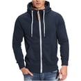 thumbnail image 1 of Kovlvoll Mens Zip up Hoodies Drawstring Long Sleeve Sweatshirts Fall Loose Casual Outdoor Workout Jackets with Pockets, 1 of 5