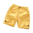 thumbnail image 1 of Kovlvoll Newborn Baby Boy Summer Clothes Solid Color Elastic Waist Shorts Casual Outerwear Cargo Shorts with Pockets, 1 of 3
